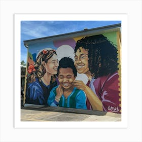 Mural Of Women And Children Art Print