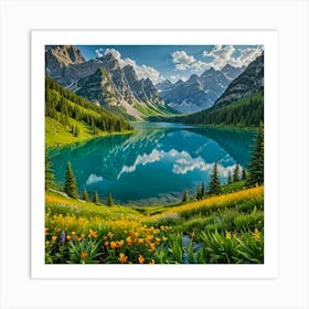 Lake In The Mountains 3 Art Print