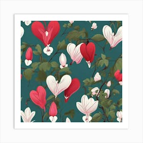 Flowers of Bleeding heart, Vector art 2 Art Print