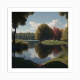 Lake With Trees 3 Art Print