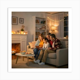 Family At Home Art Print