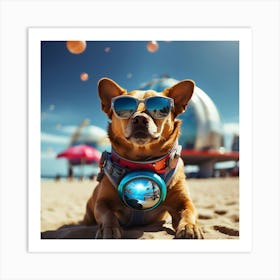 Dog In Space Art Print