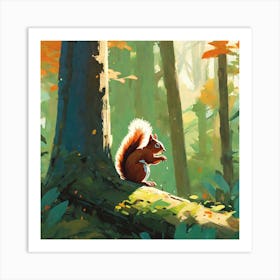 Squirrel In The Woods 8 Art Print