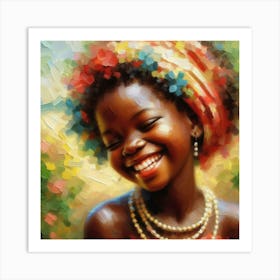 African Girl Smiling Art Print