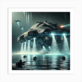 A High Tech, Sci Fi Scene Depicting The Nautilus S Art Print