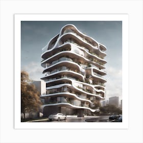 Futuristic Apartment Building Art Print