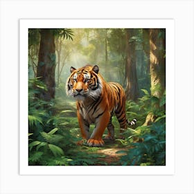 Tiger In The Jungle Art Print