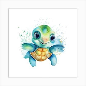 Baby Sea Turtle Watercolour 8 Art Print