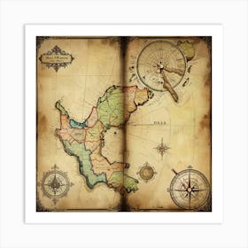 Antique Map Art Print