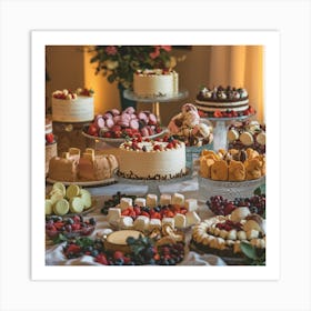 Decadent dessert table 4 Art Print