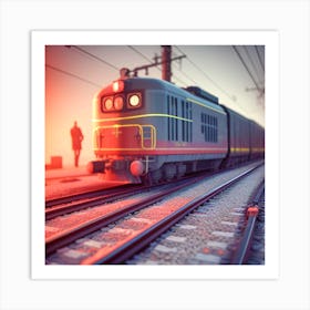 Train On The Tracks 7 Art Print