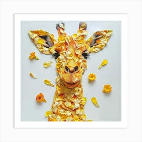 Floral Giraffe Art Print