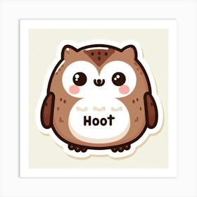 Cute Owl Sticker Art Print