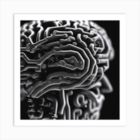 Brain With Circuit Board 4 Art Print