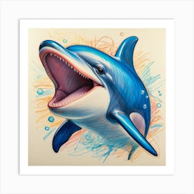 Dolphin Drawing 18 Art Print