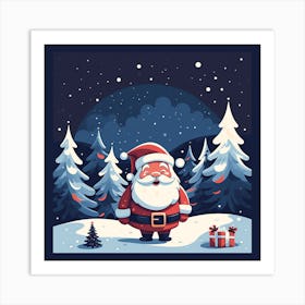 Santa Claus In The Forest Art Print