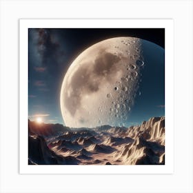 Full Moon In Space Art Print