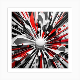 Abstract Red And Black Background Art Print