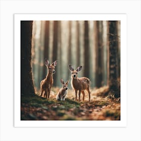 Deer In The Forest Art Print