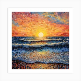 Sunset At The Beach 8 Art Print