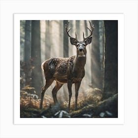 Deer In The Forest 193 Art Print