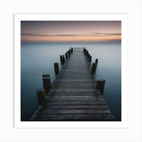 Pier At Sunset Art Print