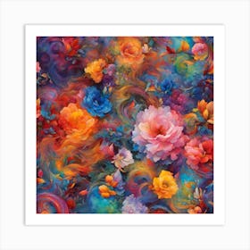 Colorful Flowers Art Print