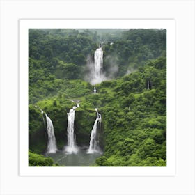 Waterfalls In The Jungle Art Print