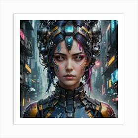 Cyberpunk Girl 7 Art Print