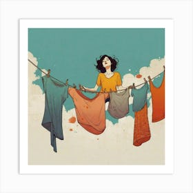 Clothesline Art Print