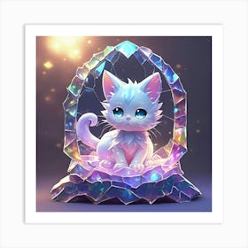 Ice Crystal Kitten Art Print