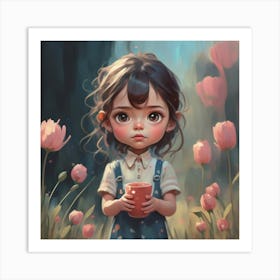 Little Girl In The Field Art Print