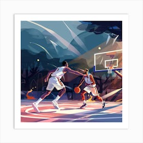 A Basketball Match Lofi Illustration 1718670951 3 Art Print