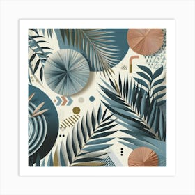 Scandinavian style, palm leaf, Abstract 5 Art Print