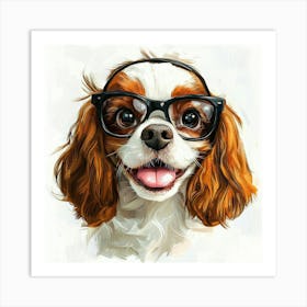 Dog In Glasses 7 Art Print