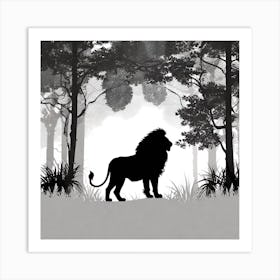 Lion In The Forest 6 Art Print