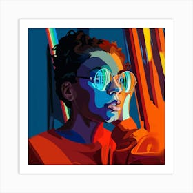 Girl With Glasses Art Print