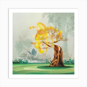 Flaming Tree Art Print