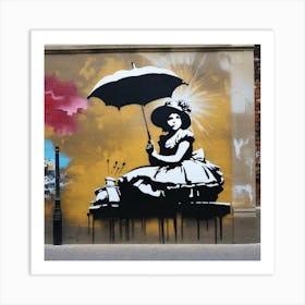 Lady With Umbrella Art Print