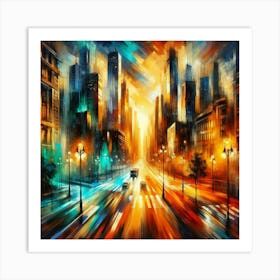 Cityscape At Night 2 Art Print