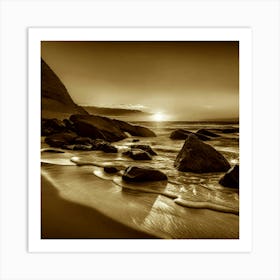 Sunset At The Beach 698 Art Print