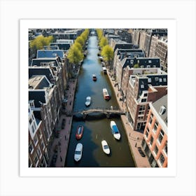 Canal Charisma Aerial Euphoria In Amsterdam Art Print 1 Art Print