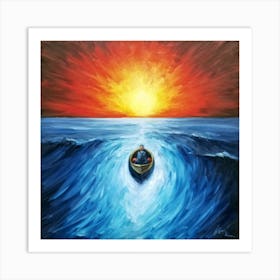 Man In A Boat 3 Art Print