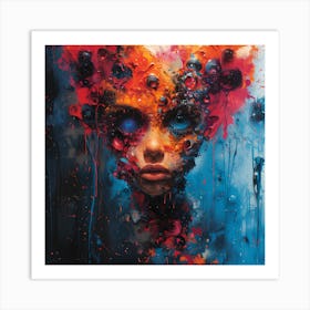 Woman With Colorful Eyes Art Print