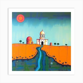 Village In The Desert Art Print