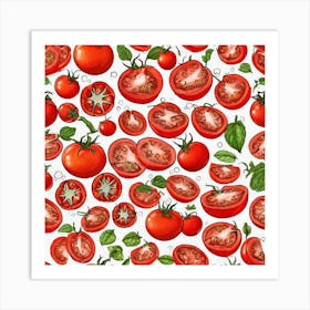 Seamless Pattern Of Tomatoes 3 Art Print