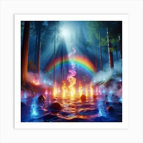 Rainbow In The Forest 1 Art Print