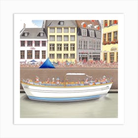 Boat On The Canal Art Print