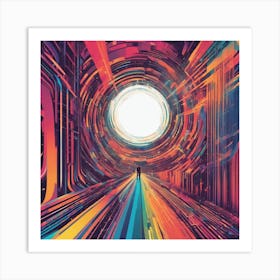 Eye Is Walking Down A Long Path, In The Style Of Bold And Colorful Graphic Design, David , Rainbowco (1) Art Print