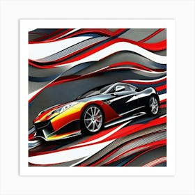 Car On A Wave Art Print